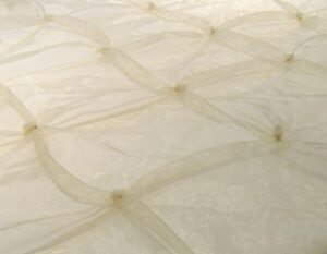 Beaded Pintuck Organza Ivory