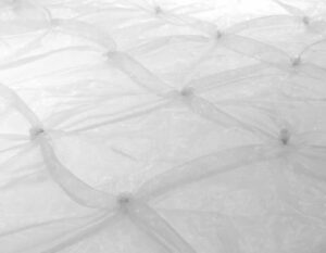 Beaded Pintuck Organza White