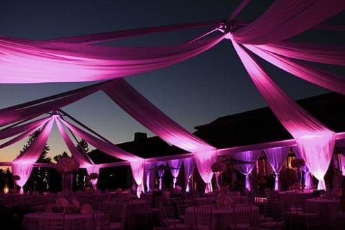 Swagged Tented Wedding party lighting for wedding