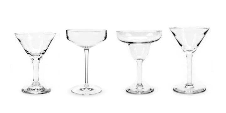 Traditional - Martini, Cocktail & Margarita Glasses - Stuart Event Rentals