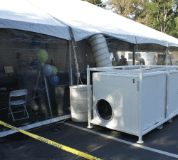 buffet seating under tent