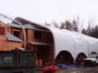 construction tent over house