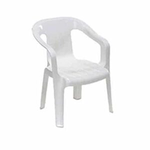 white plastic childs chair