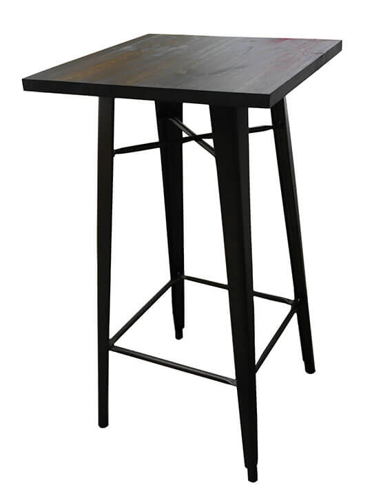Rustic Wood Top Metal Bar Table, Wood And Metal Bar Table