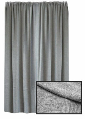 Grey Woven Linen Pipe And Drape 12' High