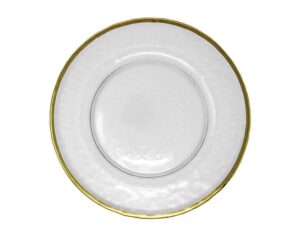Gold Rim Frosted Glass Charger