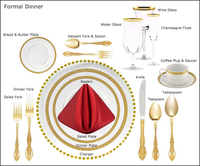 formal dinner table setting