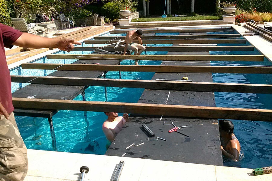 stuart event rentals pool cover installation