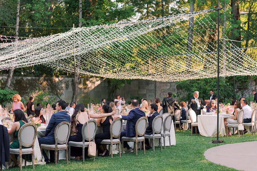 outdoor seating for wedding reception