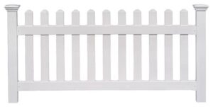 white vinyl picket fence