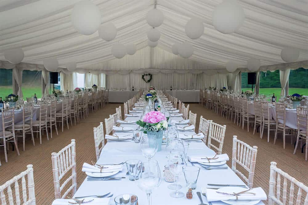 outdoor winter wedding reception