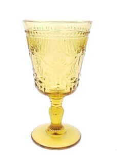 Amber Colored Glass Goblet 10 once