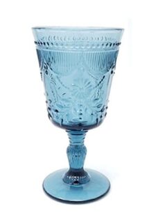Blue Colored Glass Goblet 10oz
