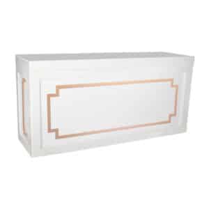 White Filigree Bar With Gold Embellishments
