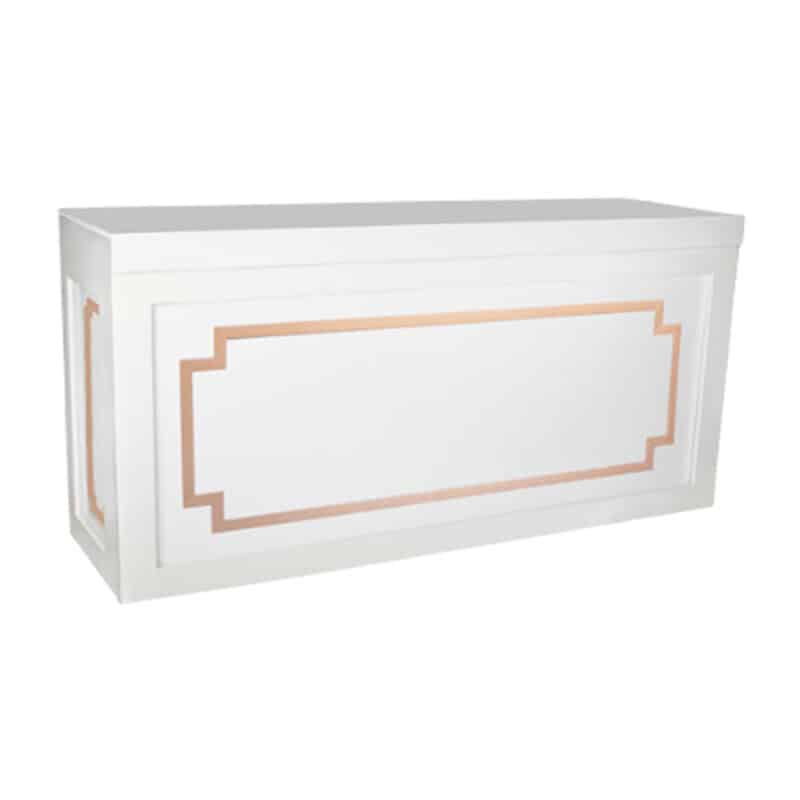White Filigree Bar With Gold Embellishments