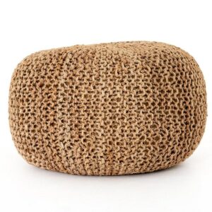 tan jute pouf