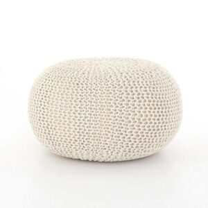 white jute pouf