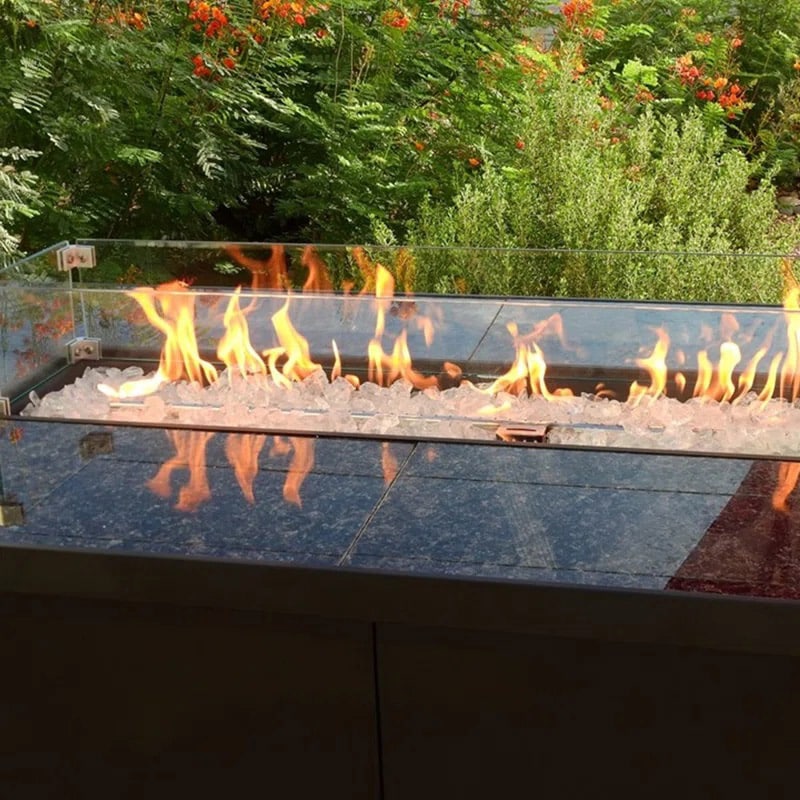 bar height marble top propane outdoor fire pit
