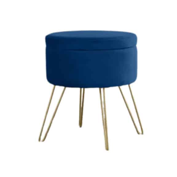 navy storage ottoman side table