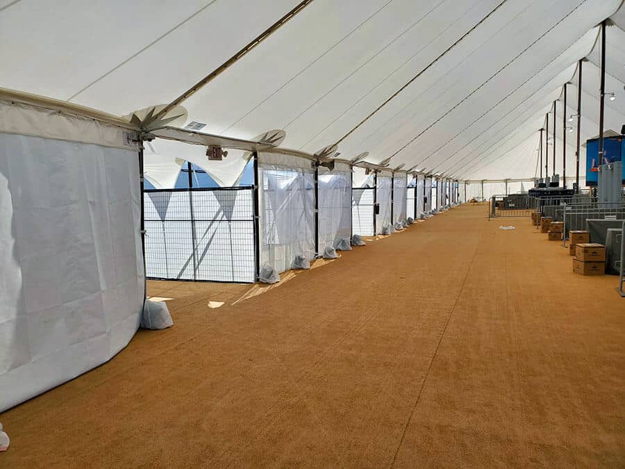sailcloth tent rentals interior with siding