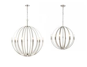 38 inch and 26 inch orbital chandeliers
