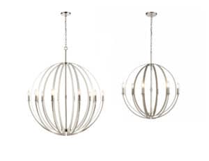 38 inch and 26 inch orbital chandeliers