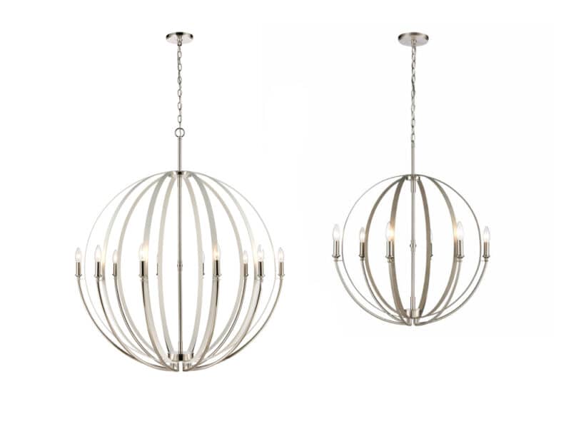 38 inch and 26 inch orbital chandeliers
