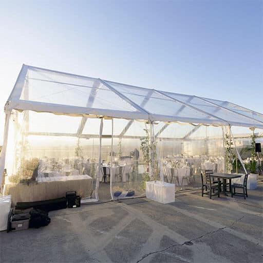 clear tent for wedding reception