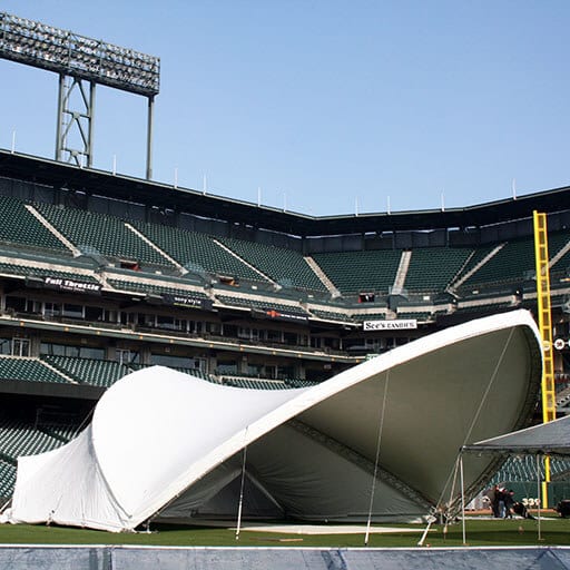 saddlespan tent inside oracle park san francisco ca