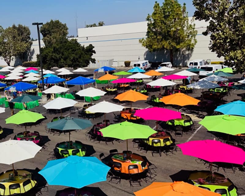9' Teal Market Umbrella - Image 2