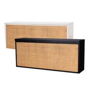 Casablanca bars with a black frame and white frame with a rattan panel insert for a natural look
