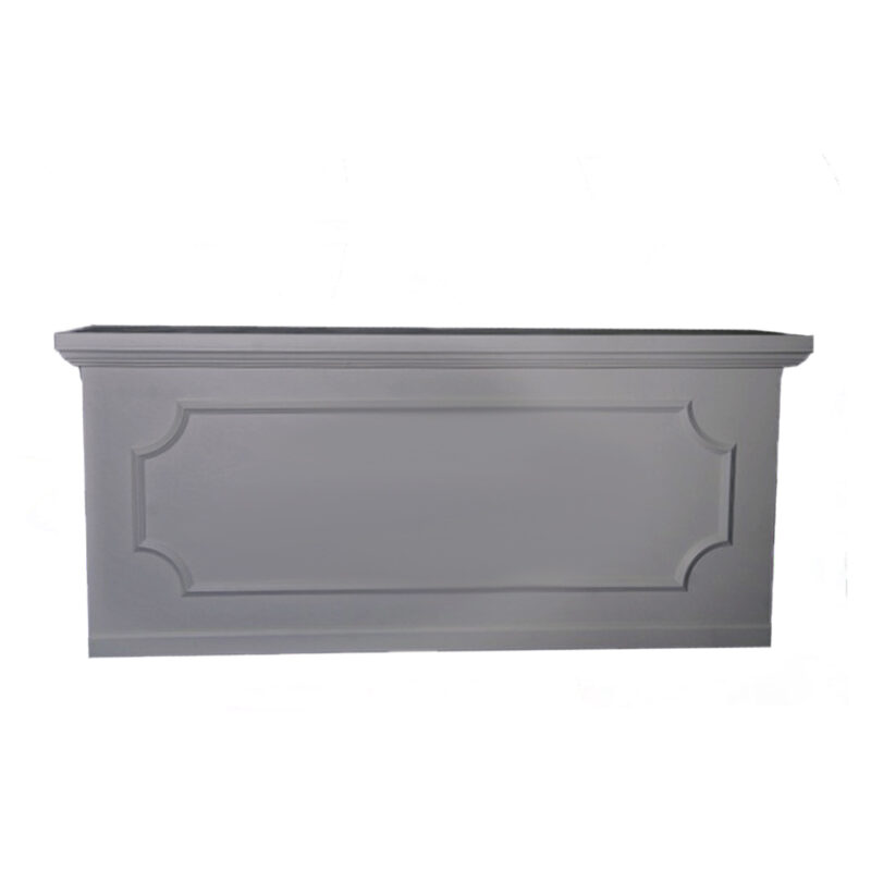 Frost grey filigree bar front with elegant panel design