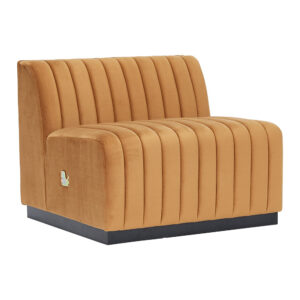 Honey Brown Mansfield Velvet Sectional Armless Center