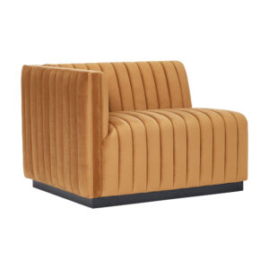Honey Brown Mansfield Velvet Sectional Right Arm