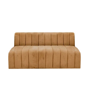 Honey Brown Mansfield Velvet Sectional Armless Loveseat
