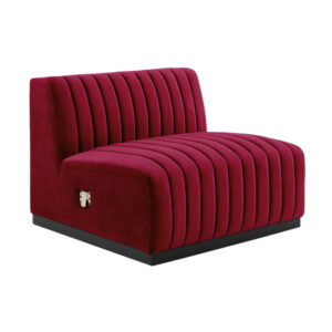 Scarlet Mansfield Velvet Sectional Armless Center