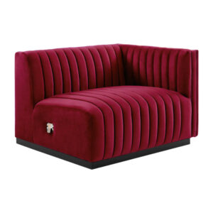 Scarlet Mansfield Velvet Sectional Left Arm