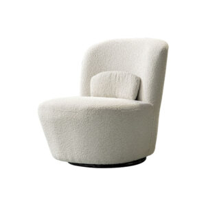 Neko Swivel Chair Boucle Fabric White