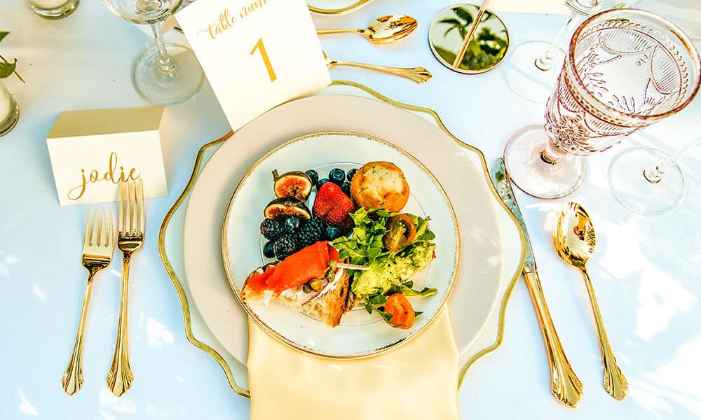 elegant tableware for formal banquet gold white china flatware glassware