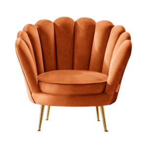 Burnt Orange Velvet Lotus Chair