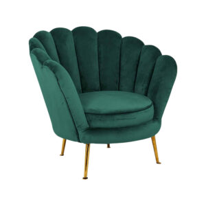 Hunter Green Velvet Lotus Chair