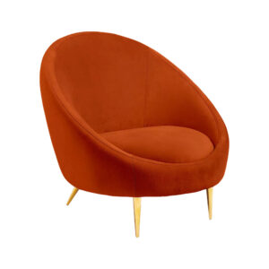 Burnt Orange Velvet Nest Chair