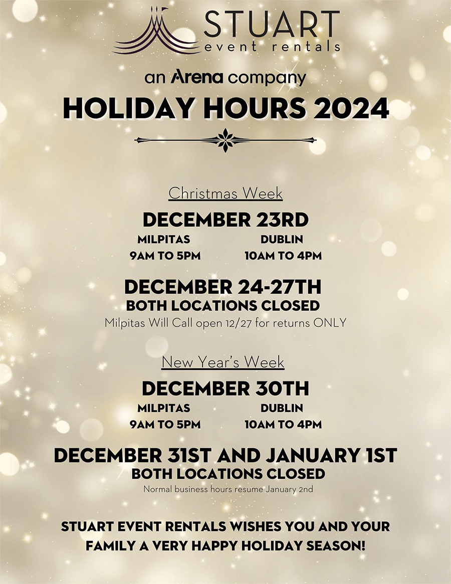 stuart event rentals holiday hours 2024