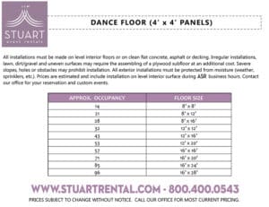 4x4 Dance Floor Instructions