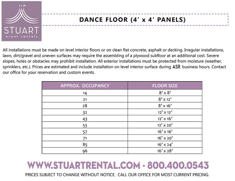 4x4 Dance Floor Instructions