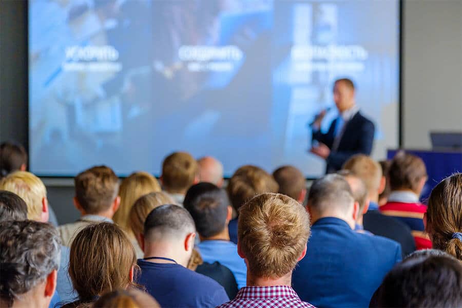audio visual equipment for corporate event presentation