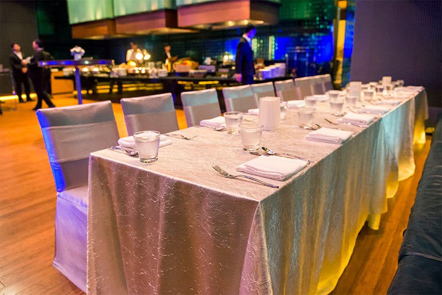 table setting for semi-formal corporate event