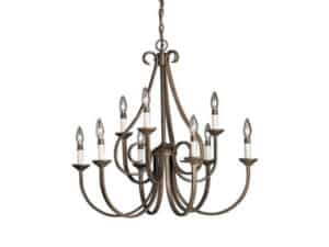 Rustic Bronze 9 Light Chandelier