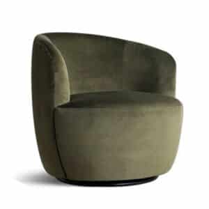 Velvet Swivel Barrel Chair