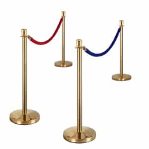 Gold Stanchion with Red or Navy Velour Rope